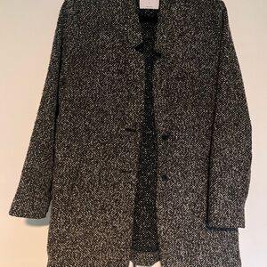 Old Navy Women's Black and White Tweed Coat
